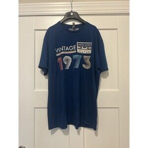 Vintage 1973 Limited Edition T-Shirt Navy Blue Unisex Size XL Boomers Graphic T